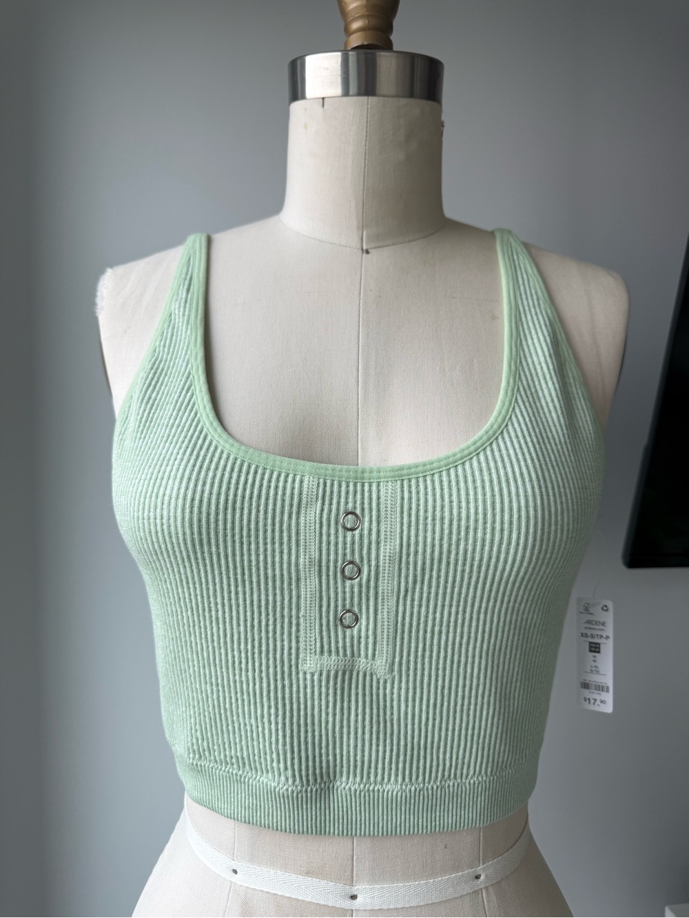 Ribbed Scoop Neck Crop Tank